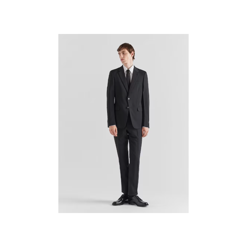 Costume droit en laine et mohair